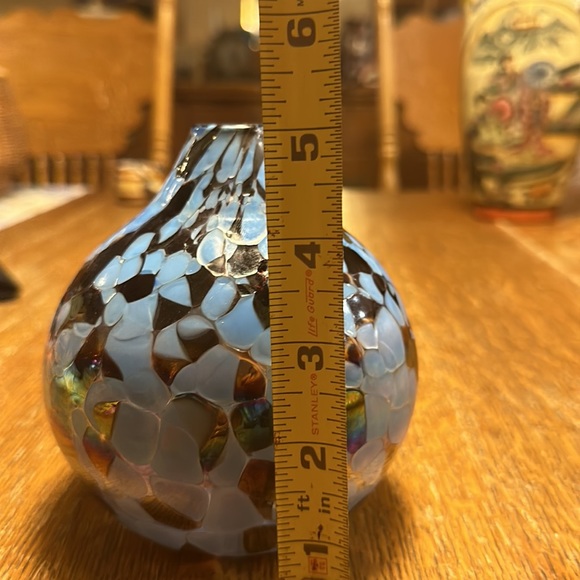 Vintage California Glass Studio Spatter Glass Oil Lamp, Missing Wick AND Oil. - Picture 4 of 4